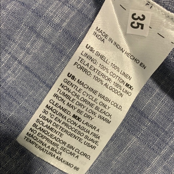 Chico’s Stripe Linen Blend Open Frayed Edge No Collar Blazer Jacket  Size 12 - Picture 4 of 7